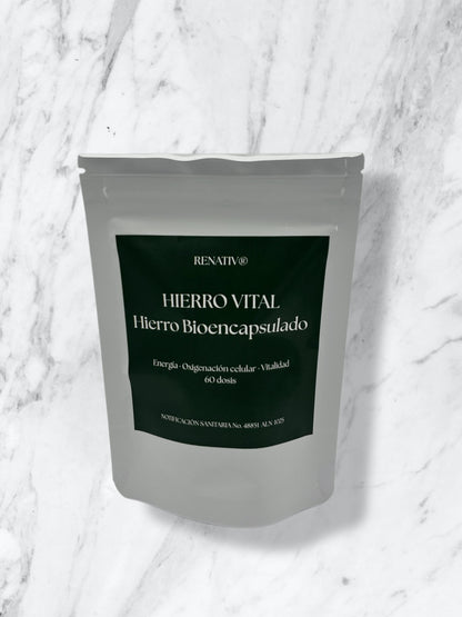 HIERRO VITAL — Hierro Bioencapsulado. Energía · Oxigenación celular · Vitalidad