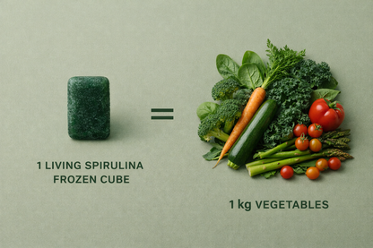 SPIRURAW® —1 porción viva = 1 kg de vegetales y frutas frescas.